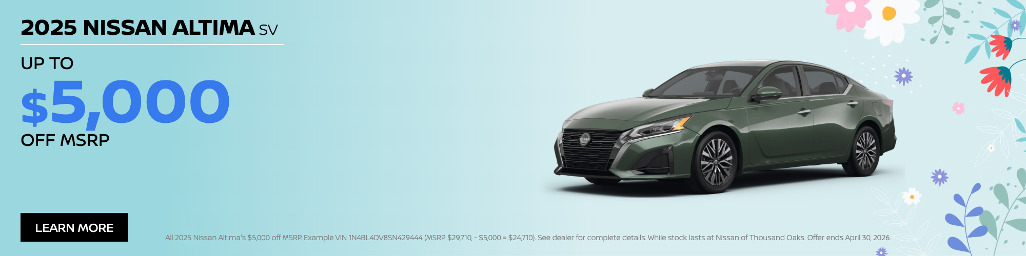 All 2025 Nissan Altima's $5,000 off MSRP