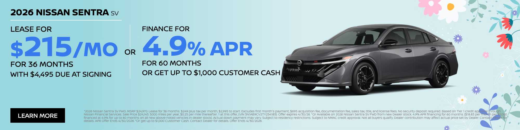 2026 Nissan Sentra SV FWD